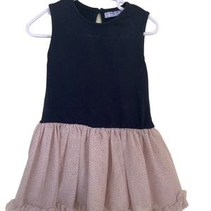 EUC Vintage Mayoral Dress Dark Blue Gold Tulle Dress 24 Months